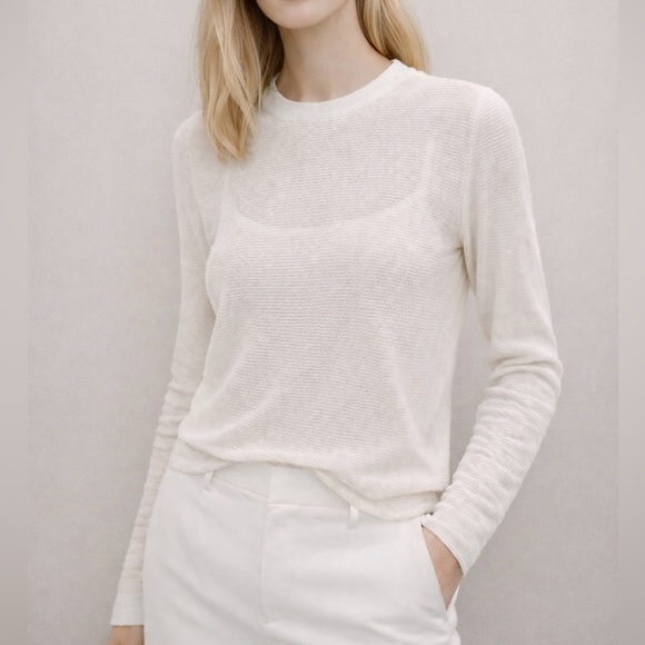 Club Monaco Sweaters - CLUB MONACO - Semi-sheer long-sleeve wool-blend top